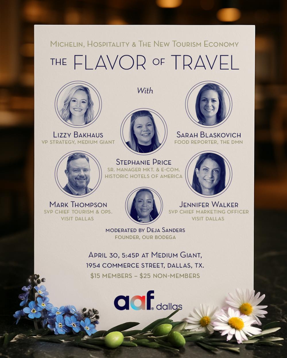 Join us on April 30, 2025, at Medium Giant at 5:45 for AAF Dallas' Trends Talk: The Flavor of Travel